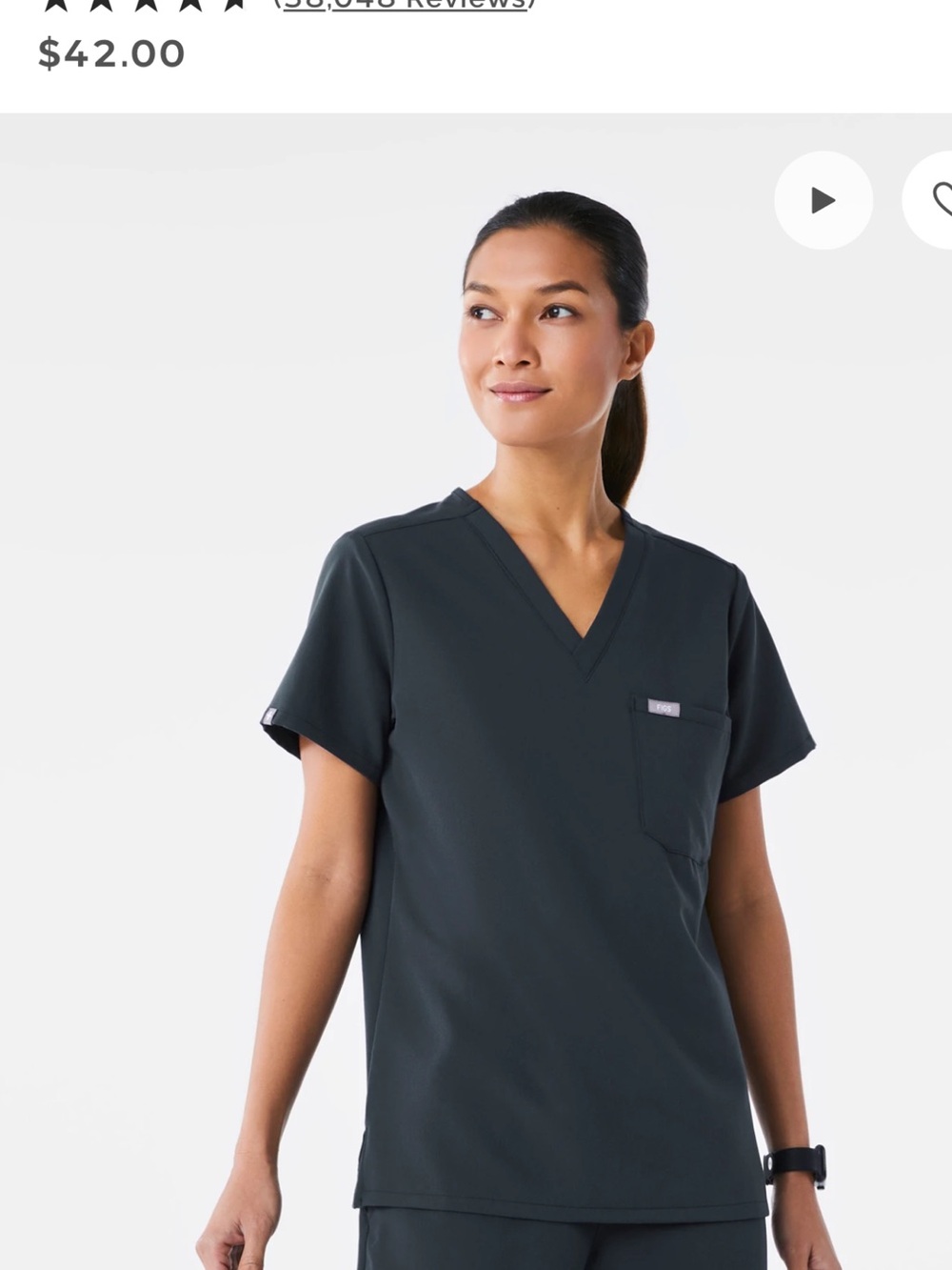 Figs Women's Catarina Scrub Top in Dark Harbour size Medium